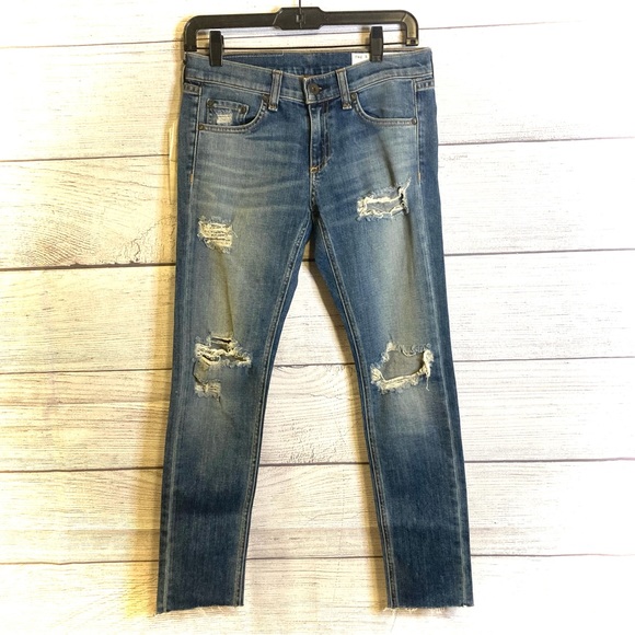Rag & Bone Dre Capri Jeans Pants in Delamo - Size 24 Women's NWT - Picture 1 of 12